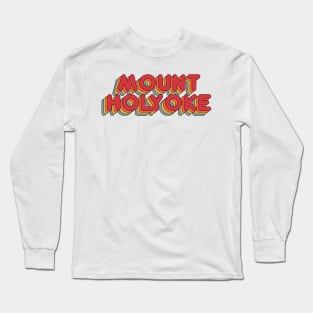 Mount Holyoke College Vintage Rainbow Long Sleeve T-Shirt